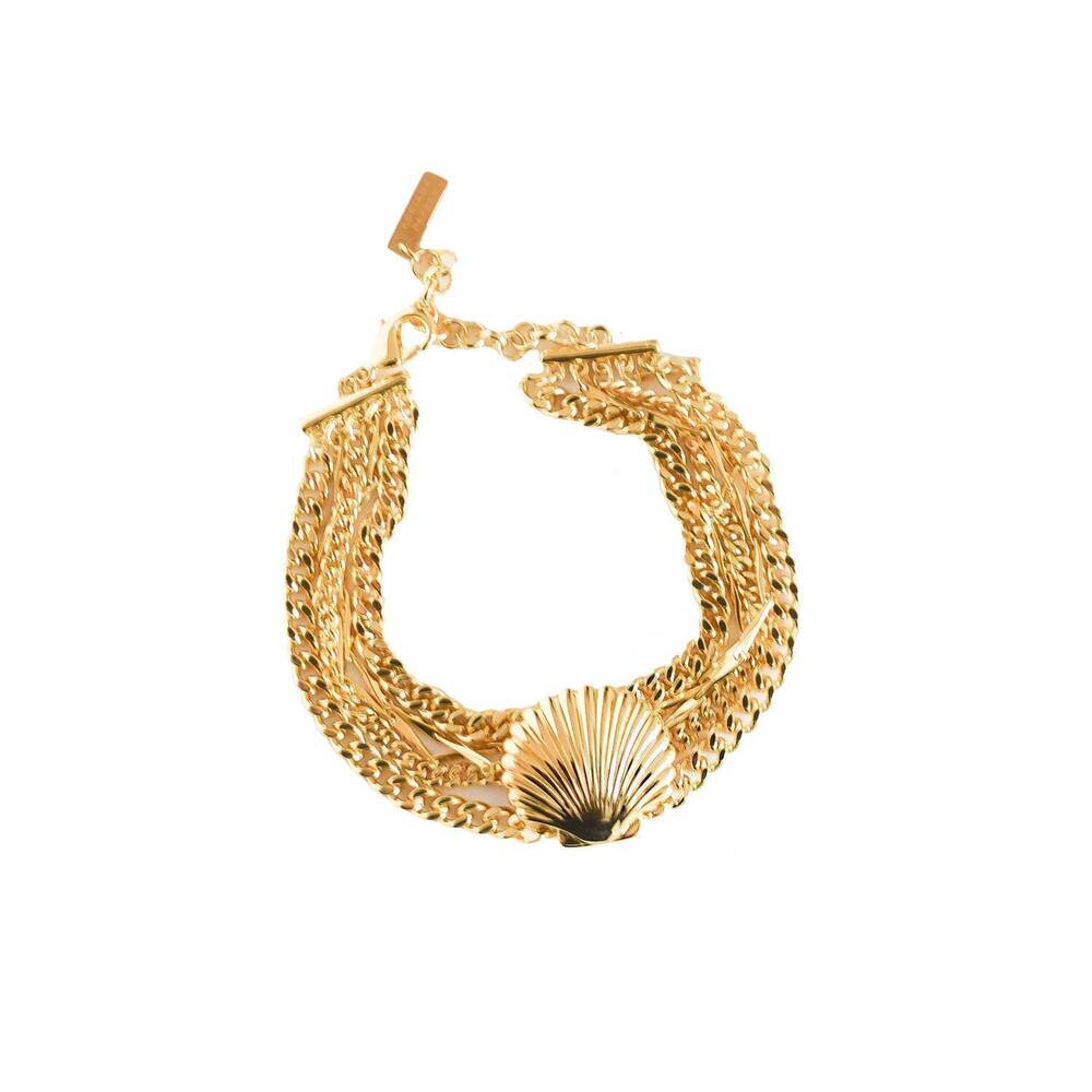 NEW ADRIANA PAPPAS women's scallop shell bracelet in gold